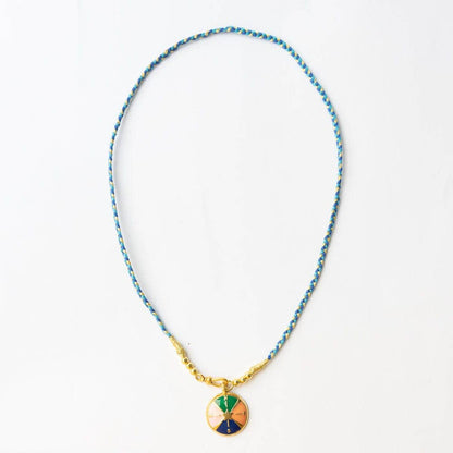Maria Braided Necklace With Enamel Pendant