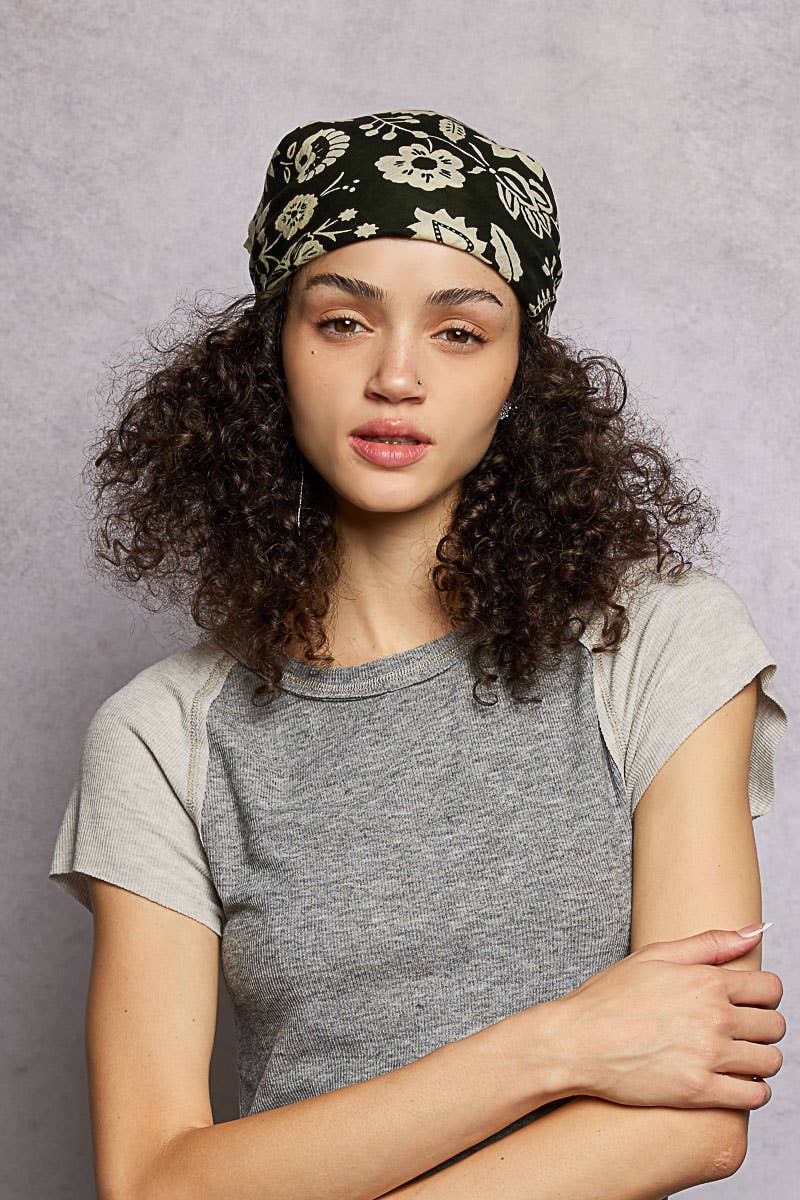 Floral Patterned Multi Style Wrap Scarf