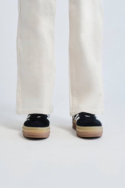 Petite Slim Wide Leg Jean in White Smoke