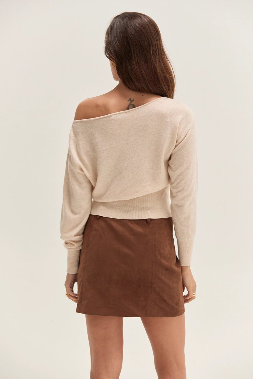 Cassie Cinched Waist Boatneck Sweater