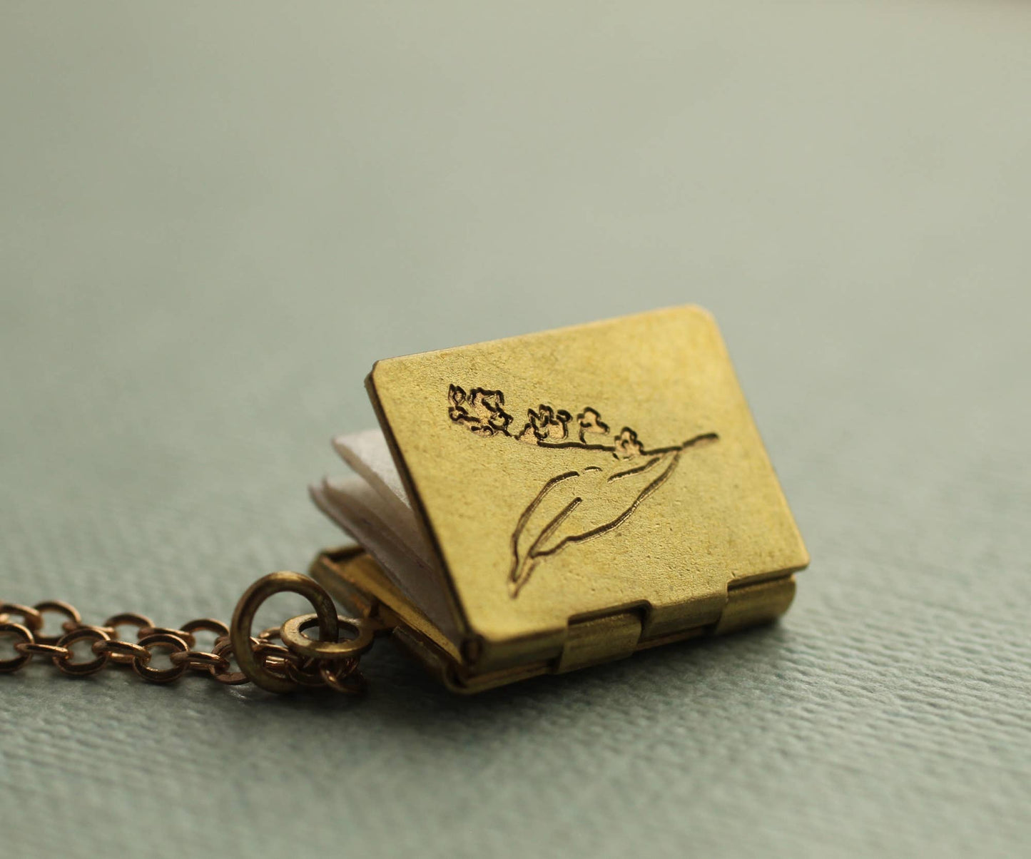 Engraved Dandelion Book Locket