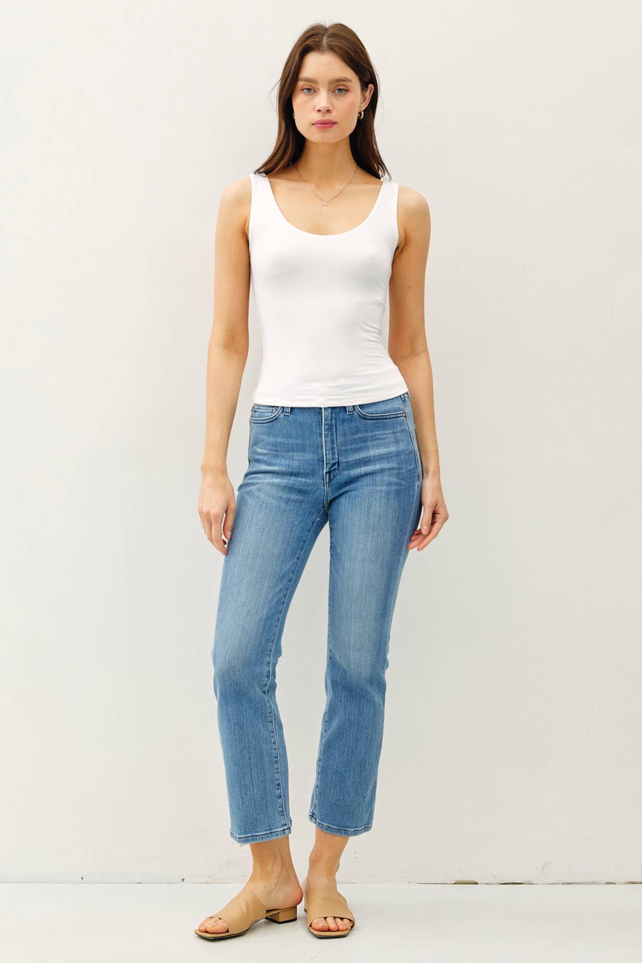 Double Lined Scoop Neck Tank