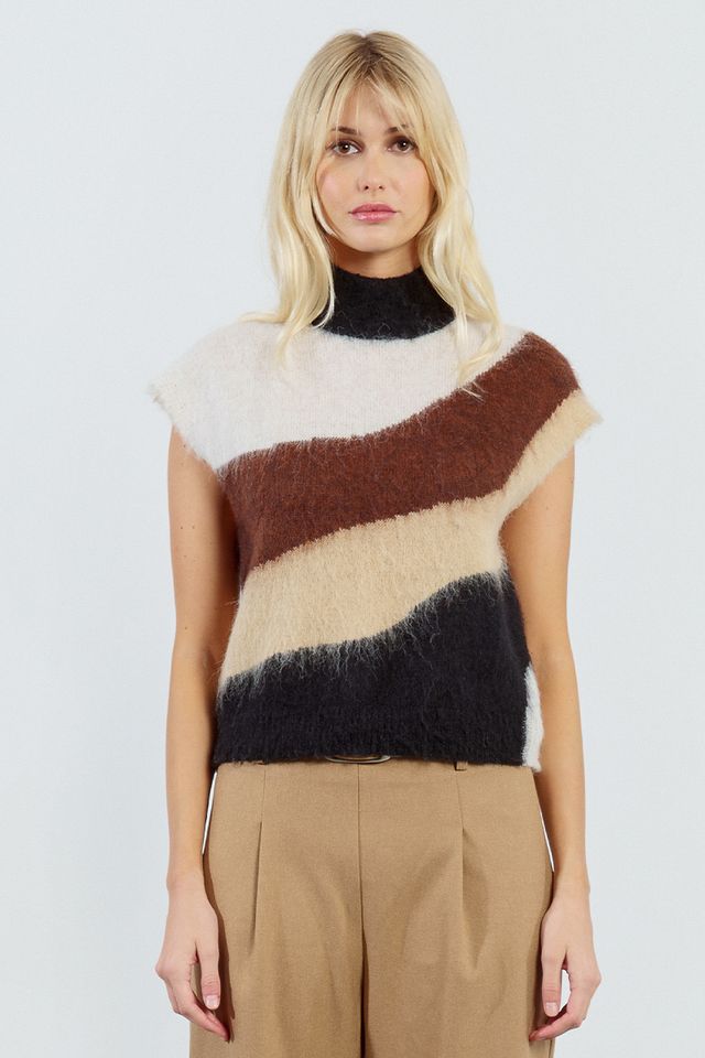 Color Block Sweater Vest