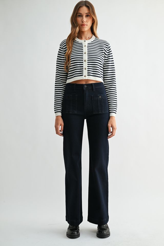 Patch Pocket Wide Leg Jean by LTJ
