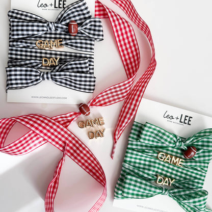 Game Day Gingham Sneaker Lace Charm Set