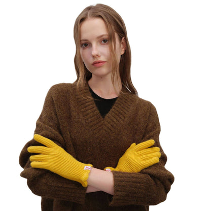 Scalloped Wool Fingerless Touchscreen Gloves