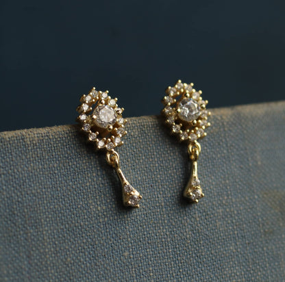 Tudor Queen Stud Drop Earrings