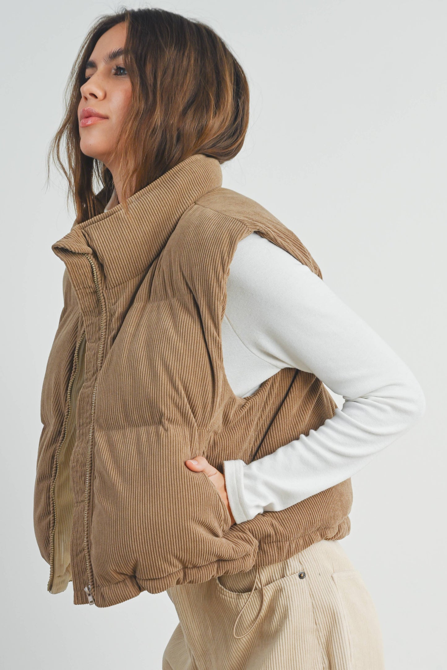 Corduroy Puffer Vest