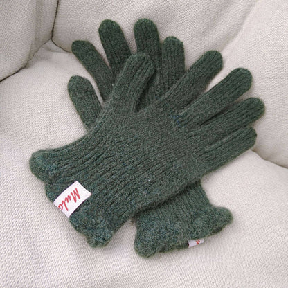 Scalloped Wool Fingerless Touchscreen Gloves