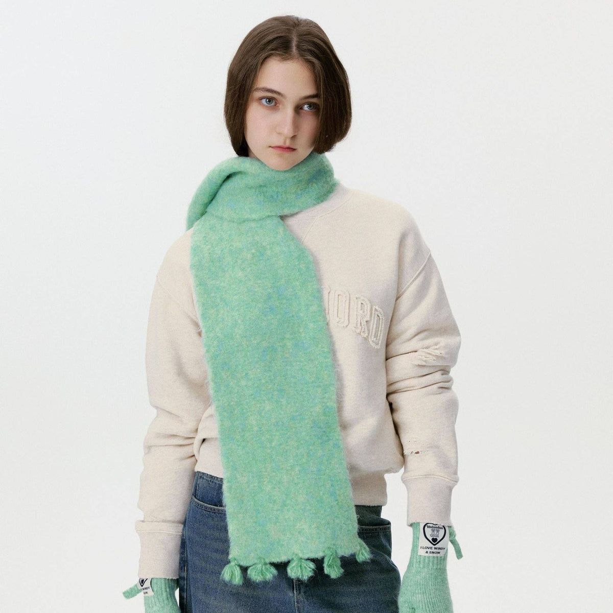 Pom Fringed Winter Scarf