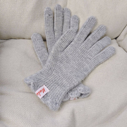 Scalloped Wool Fingerless Touchscreen Gloves