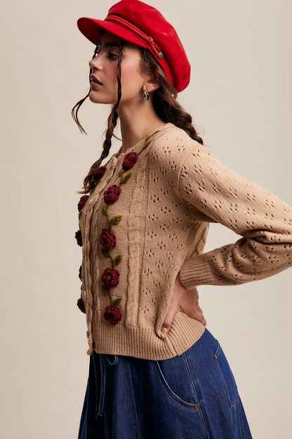 Handmade Crochet Flower Cardigan