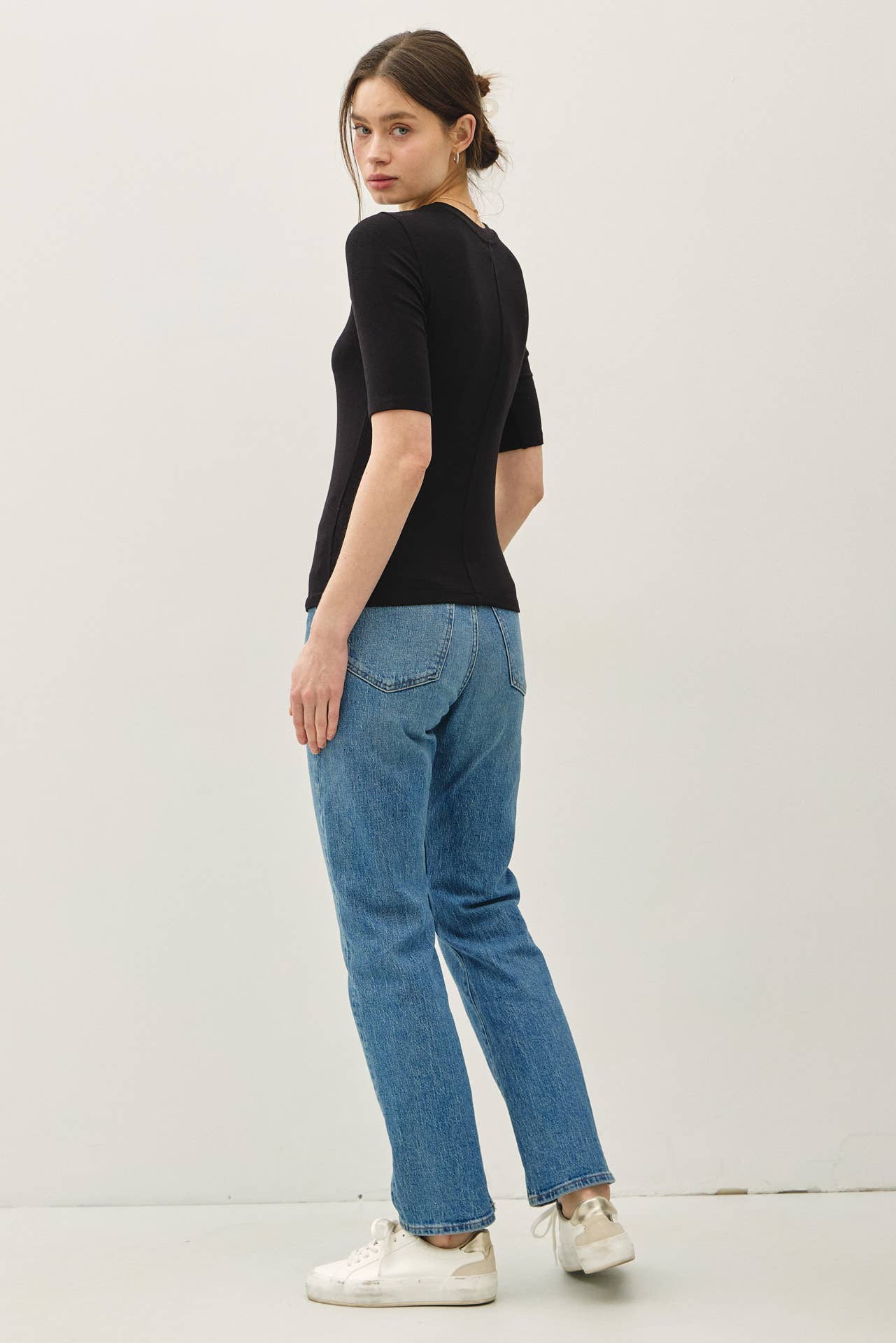 Classic Ribbed Crewneck Top