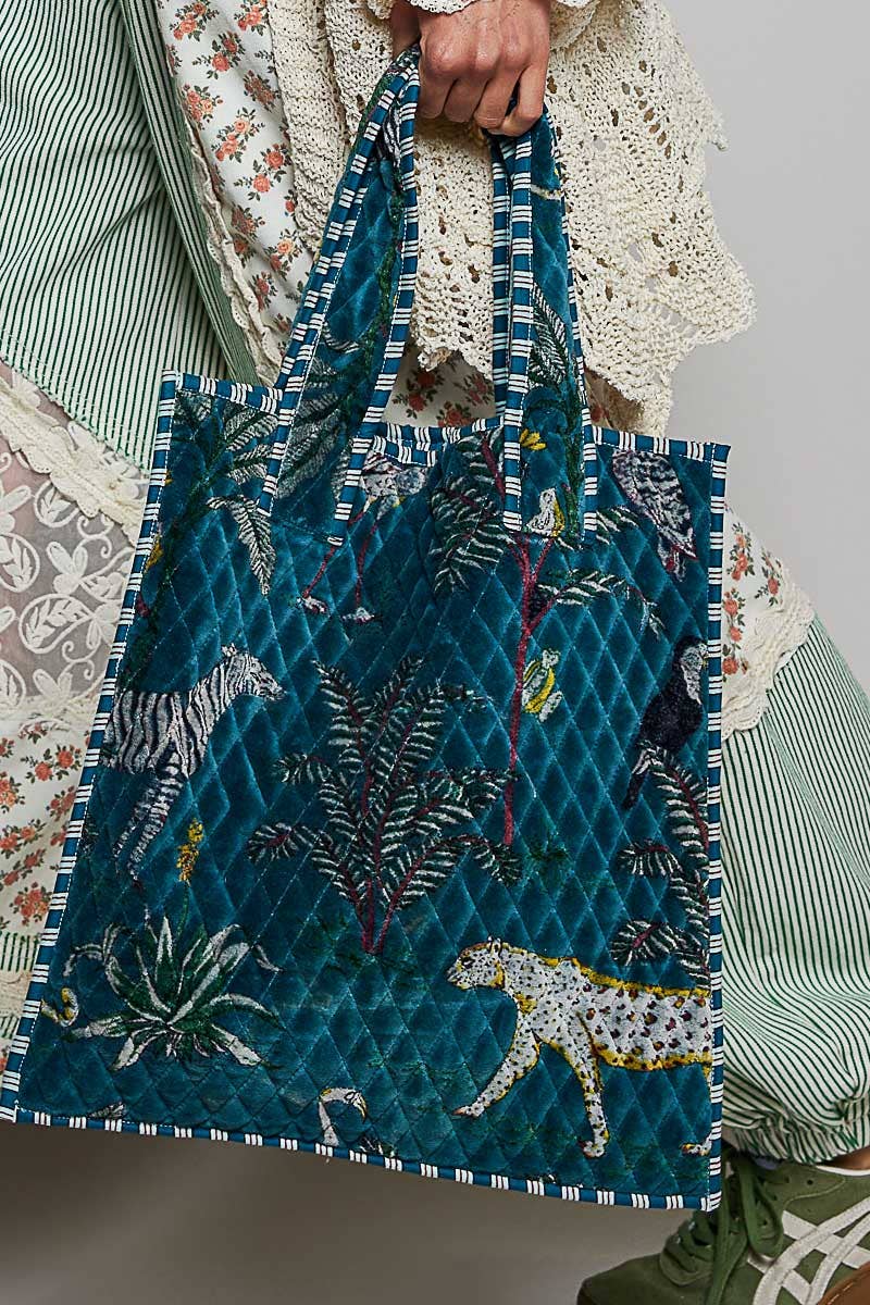 Everyday Quilted Striped Tote Bag