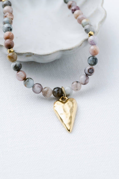 Hearts Afire Beaded Necklace