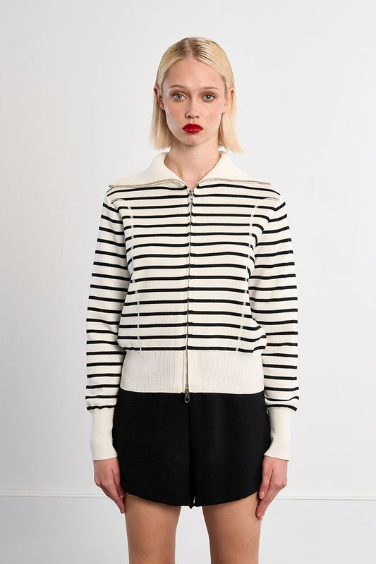 Stripe Sailor Sweatshirt Jacket