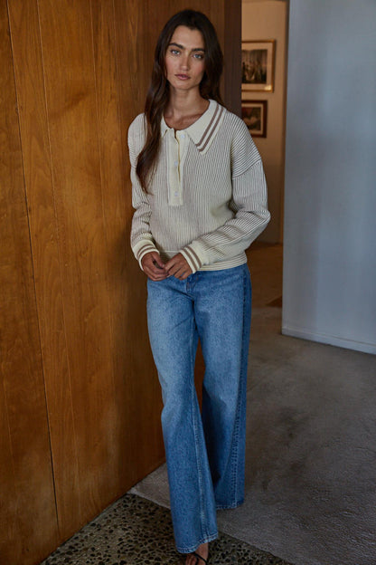 Windsor Ribbed Polo Sweater