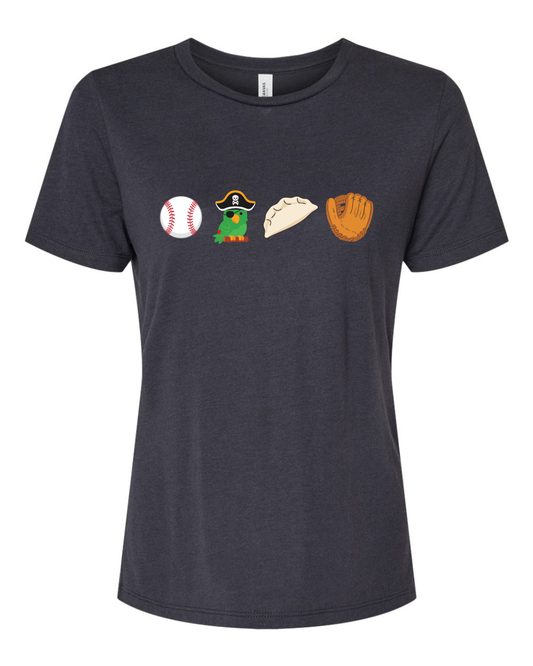 Baseball Pirate Pierogi Relaxed Fit Tri-blend Tee