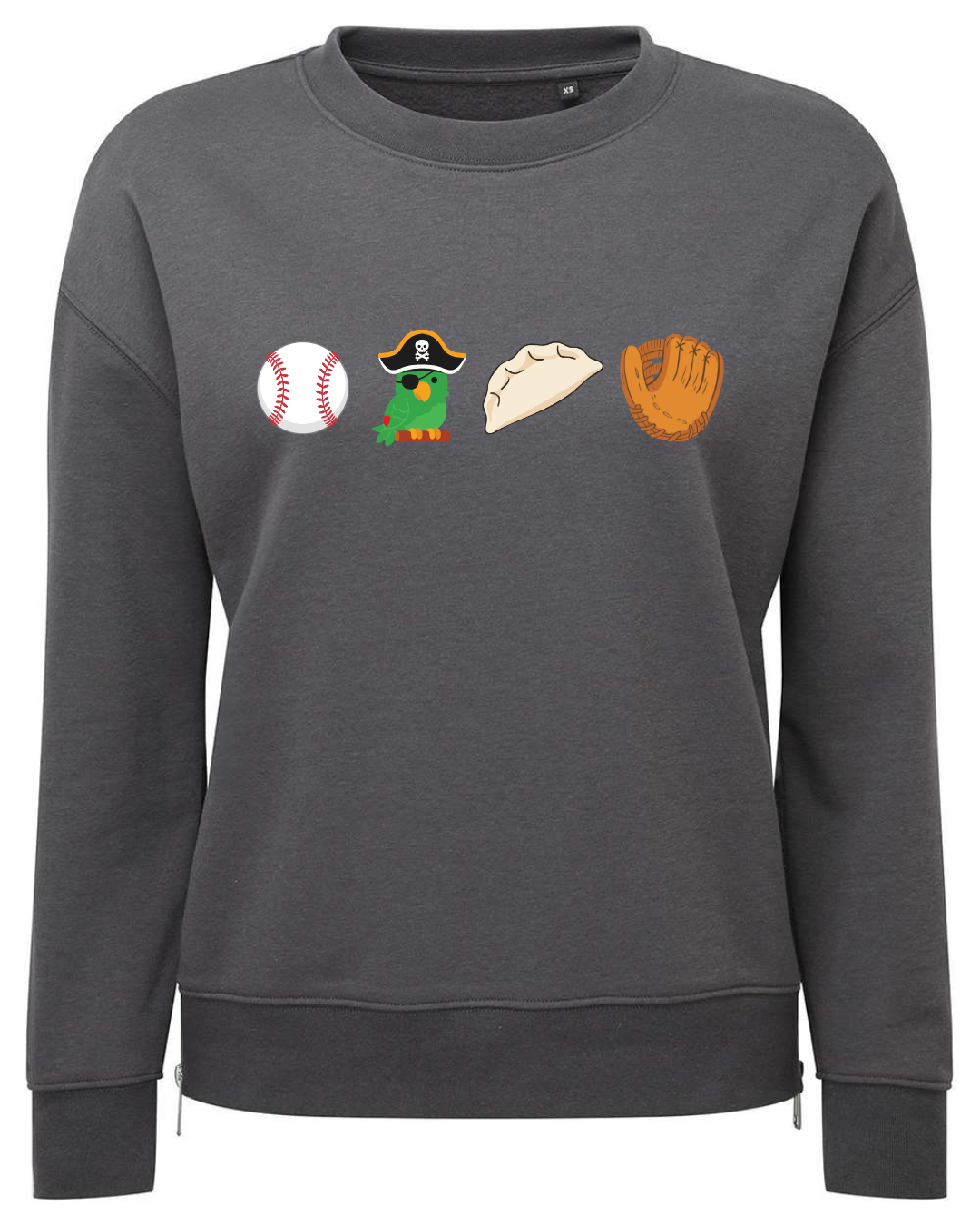 Baseball Pirate Pierogi Side-Zip Sweatshirt