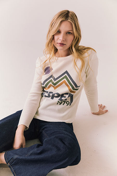 Aspen Graphic Waffle Top