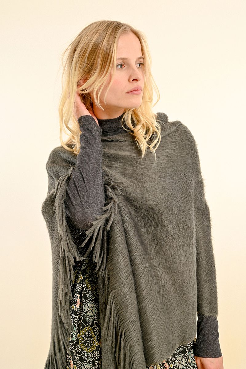 Soft Fringed Poncho