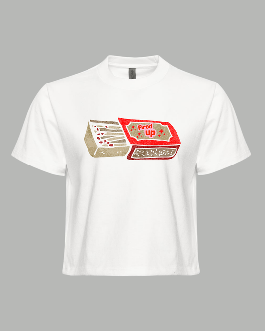 Fired Up Cropped Graphic Tee