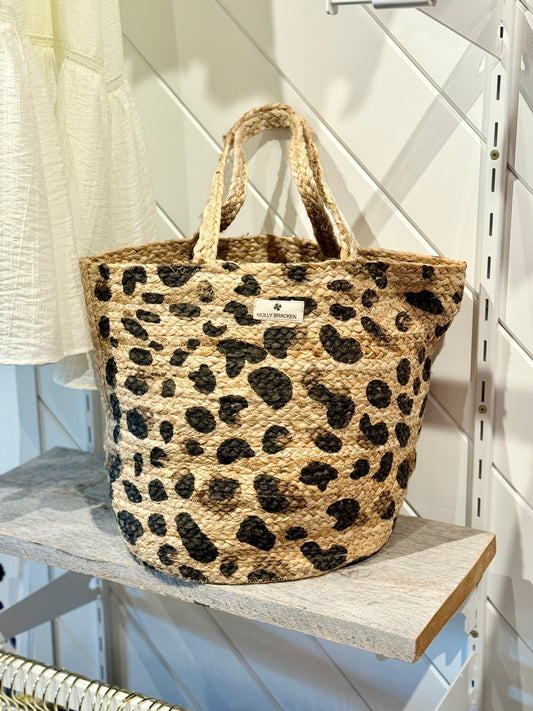 Leopard Jute Tote