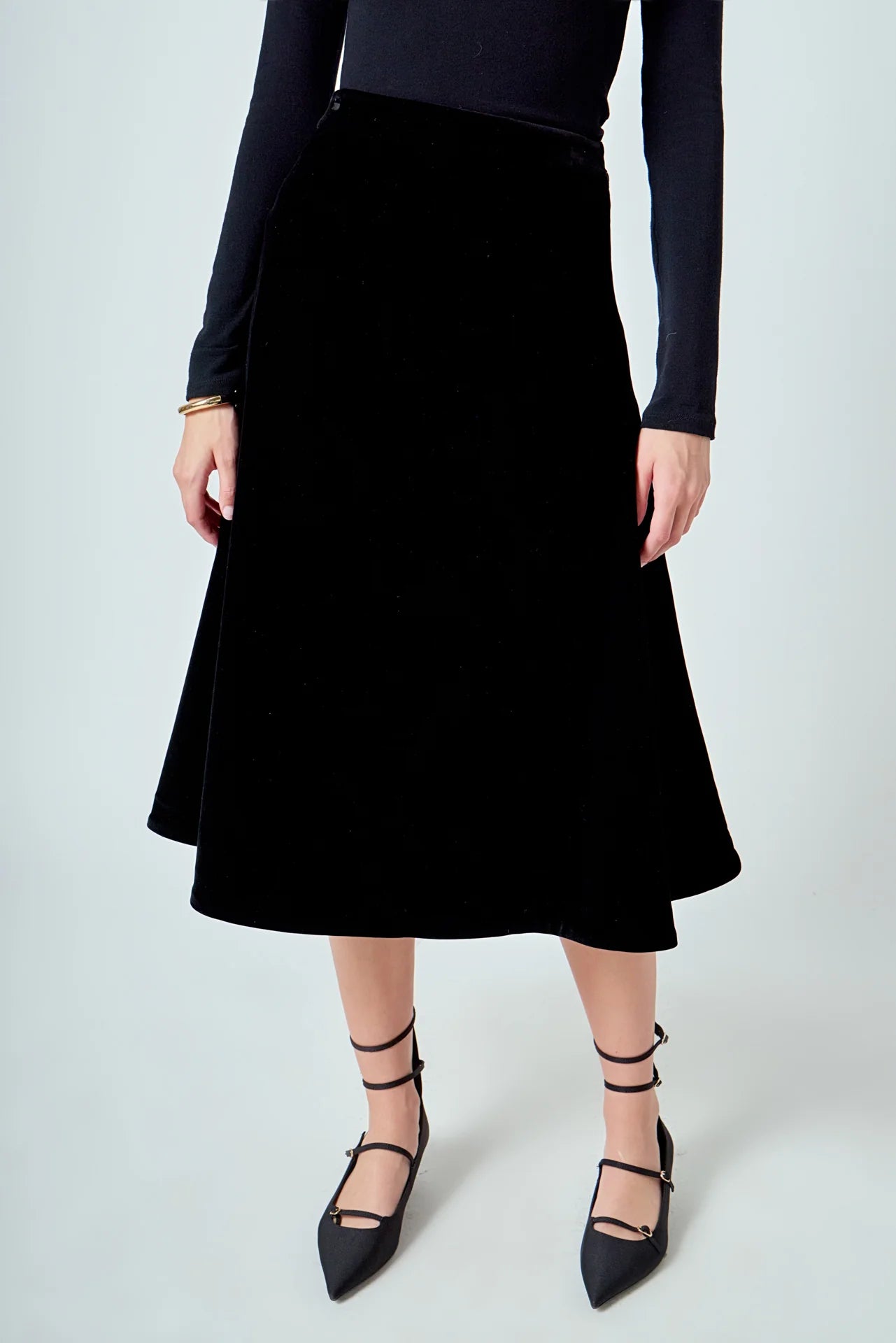Velvet Circle Midi Skirt