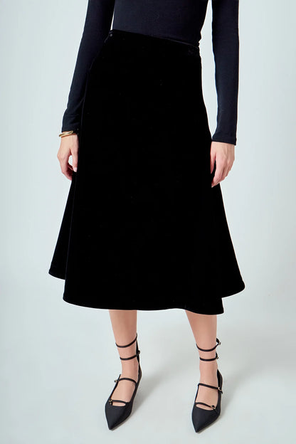 Velvet Circle Midi Skirt