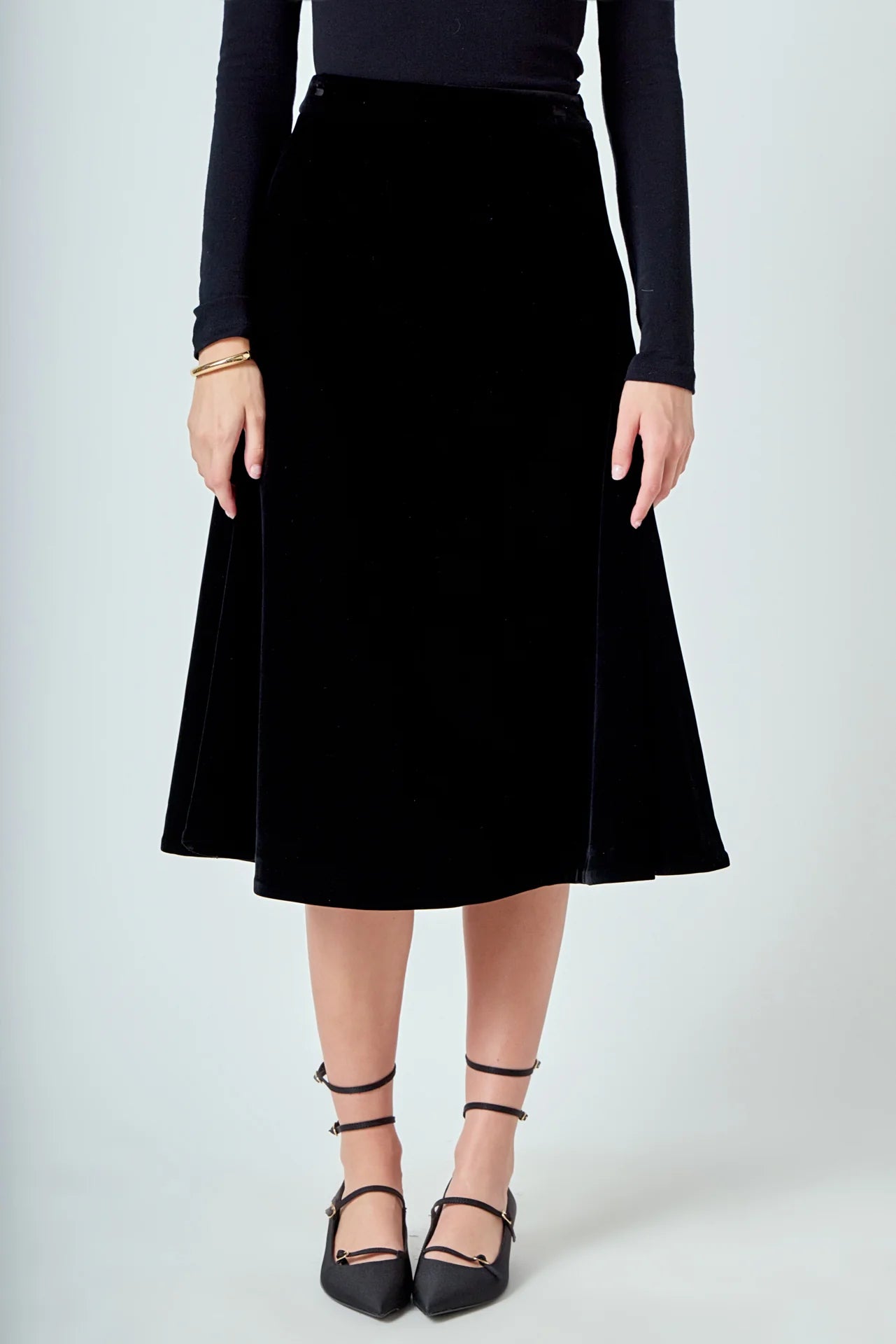 Velvet Circle Midi Skirt