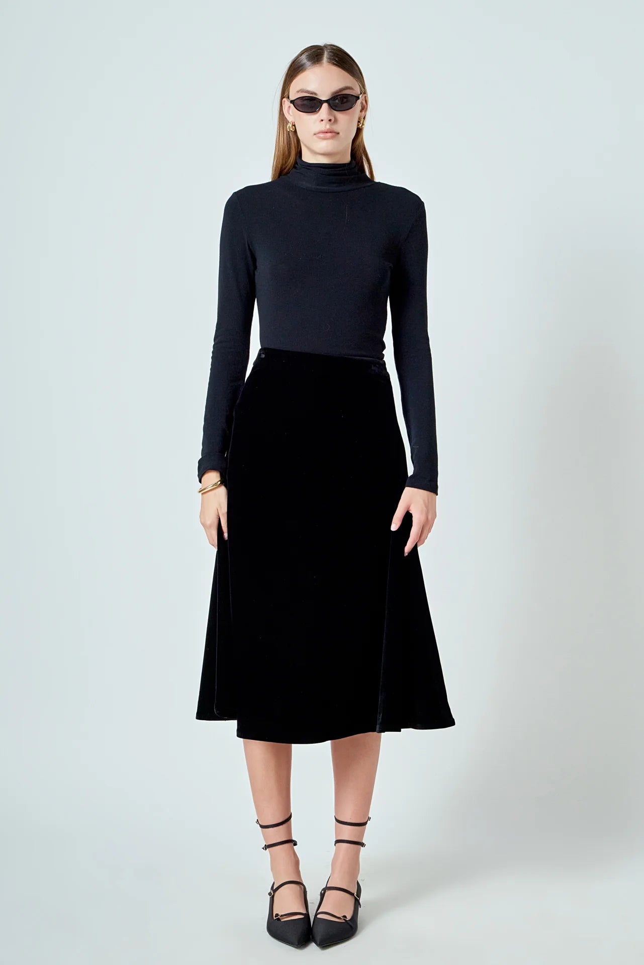 Velvet Circle Midi Skirt