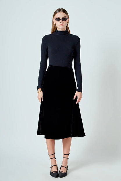 Velvet Circle Midi Skirt