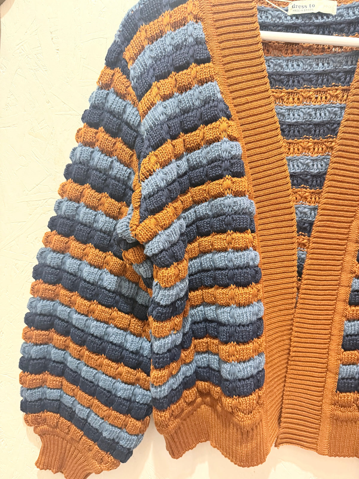 Striped Open Tricot Cardigan