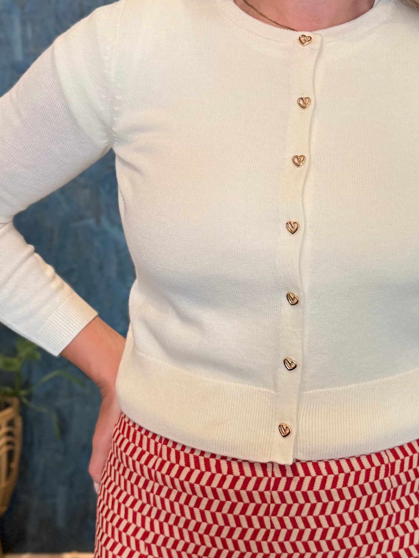 Celeste Heart Button Cardigan