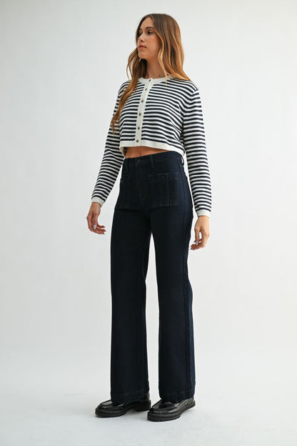 Patch Pocket Wide Leg Jean by LTJ
