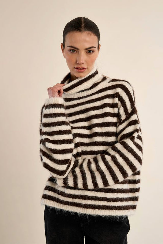 Striped Turtleneck Sweater