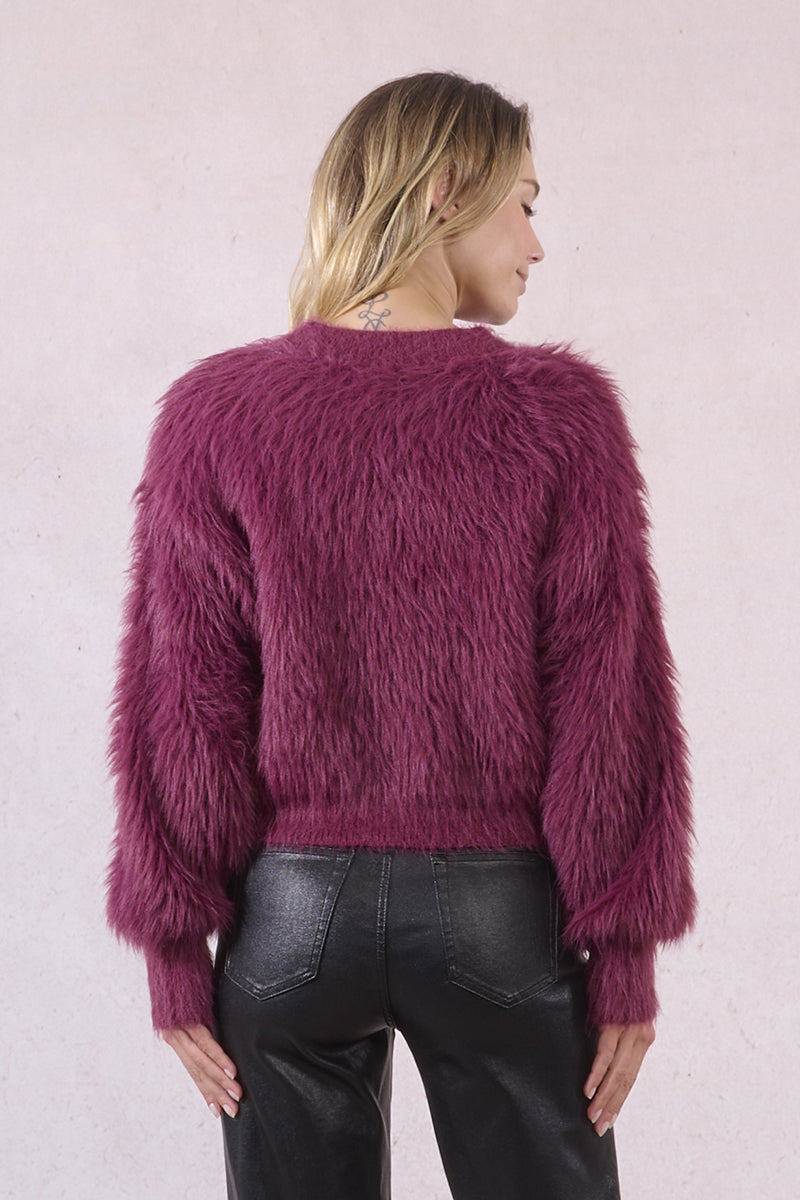 Plum Fuzzy Sweater