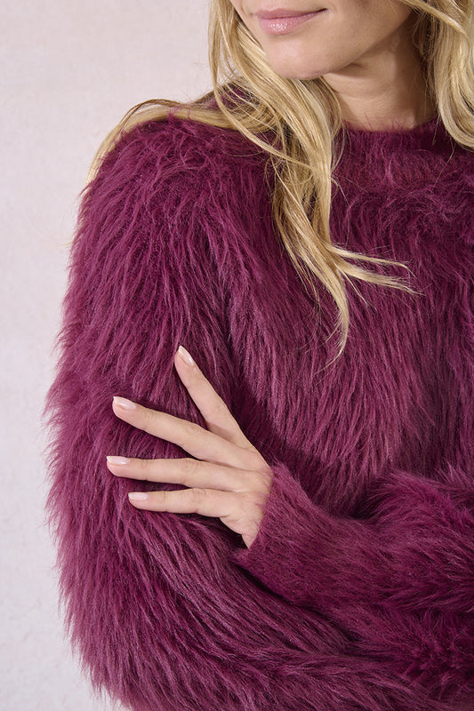 Plum Fuzzy Sweater