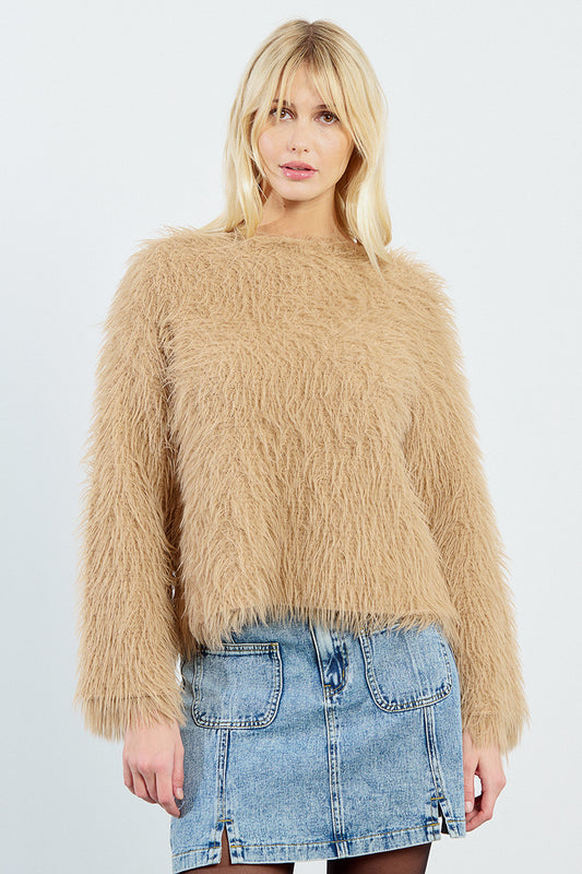 Beige Fuzzy Sweater