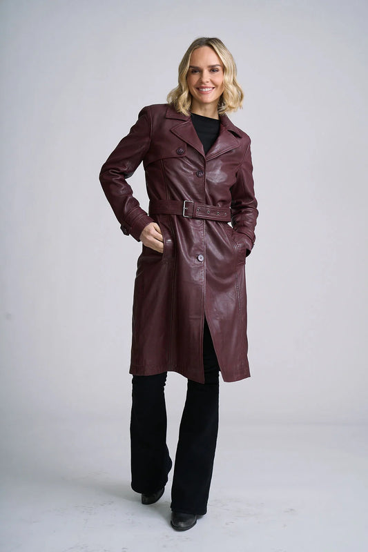 Leah Leather Trench