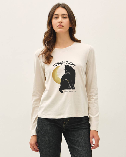 Midnight Society Black Cat Long Sleeve Graphic Tee