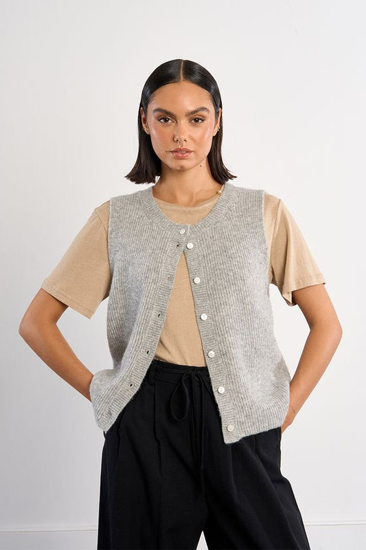 Knit Sleeveless Cardigan