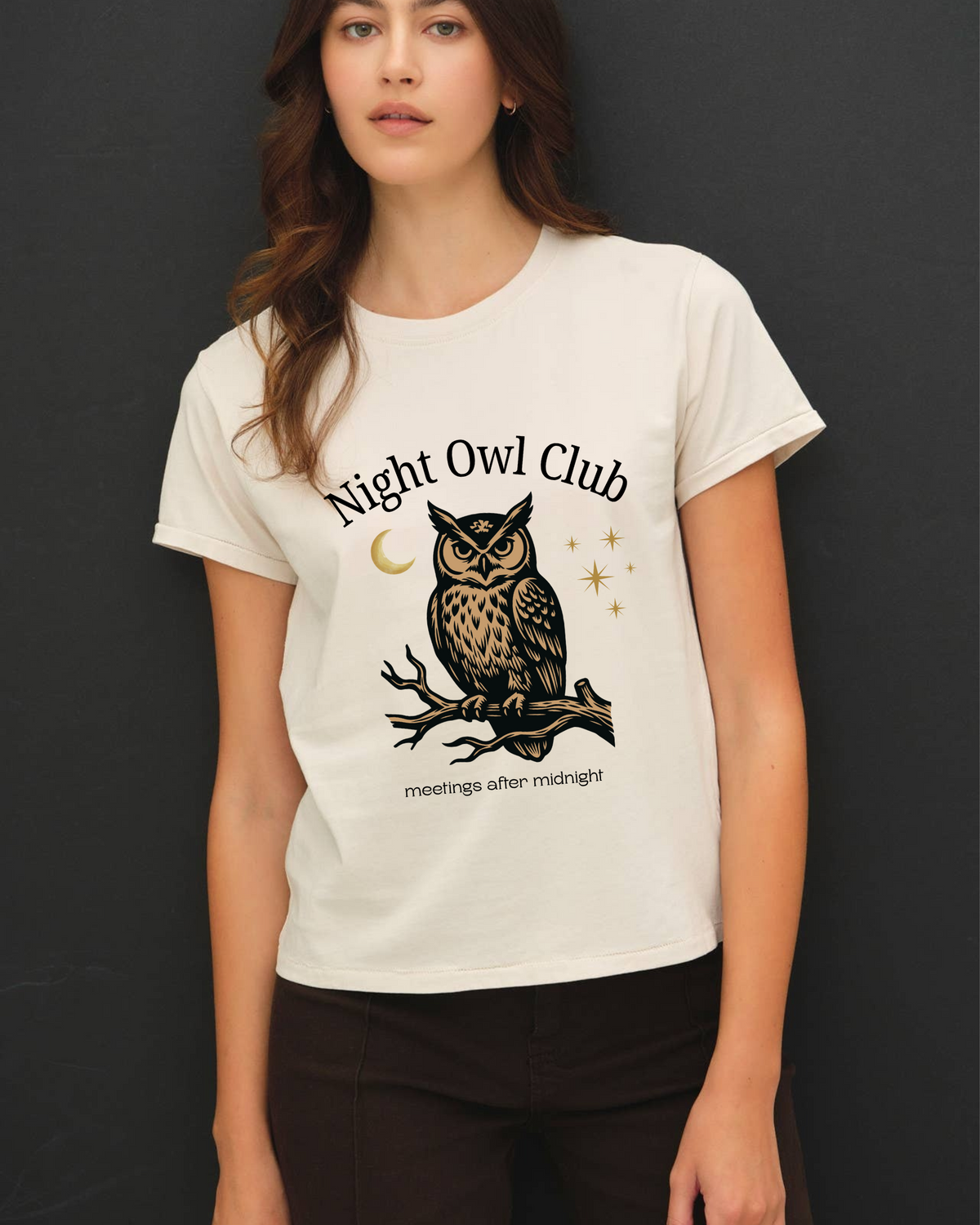 Night Owl Club Cotton Slub Graphic Tee