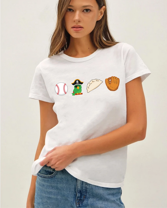 Baseball Parrot Pierogi Mitt Slub Graphic Tee