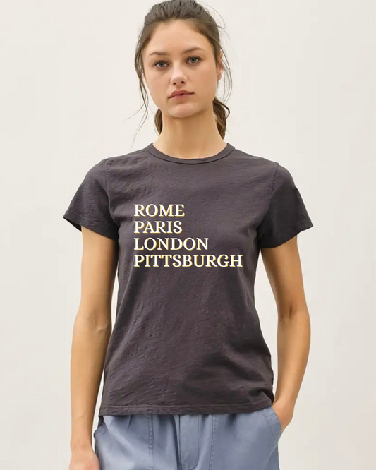 ROME PARIS LONDON PITTSBURGH Cotton Slub Tee