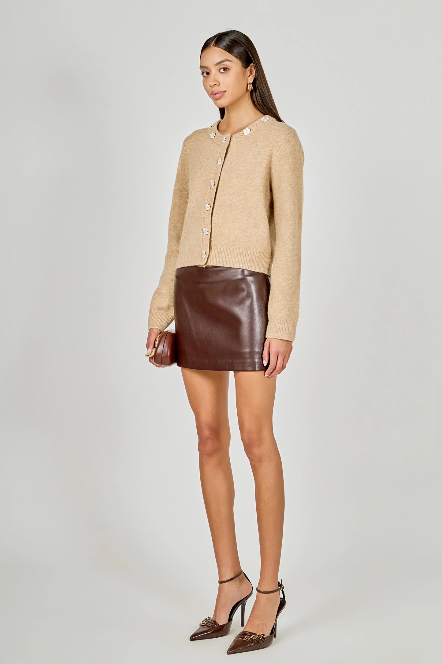 Floral Button Knit Cardigan