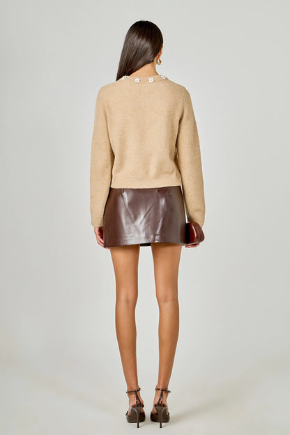 Floral Button Knit Cardigan