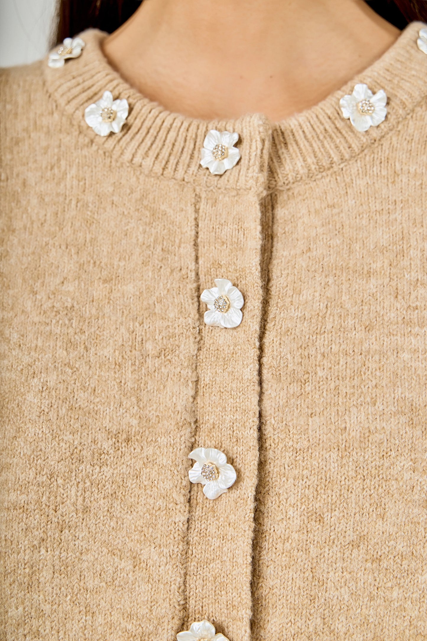 Floral Button Knit Cardigan