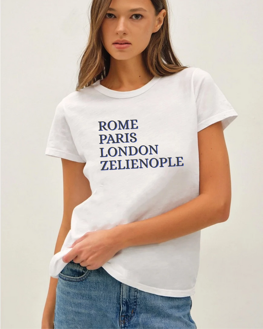 ROME PARIS LONDON ZELIENOPLE Cotton Slub Tee