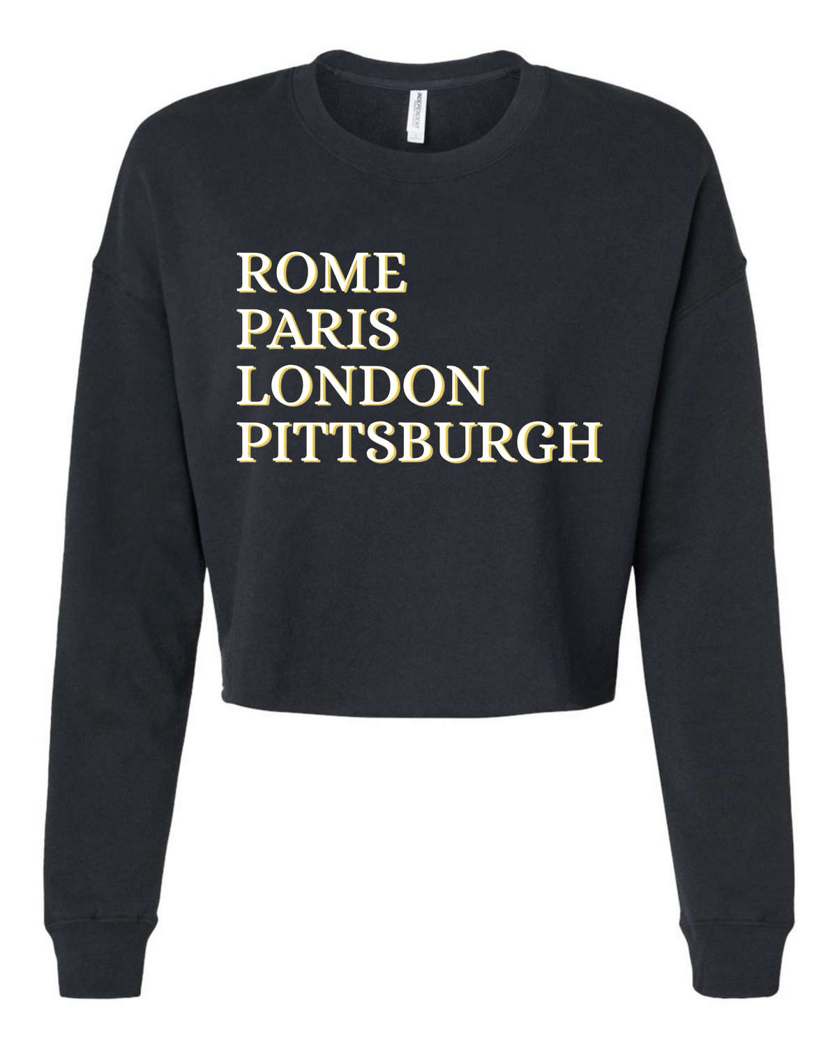 ROME LONDON PARIS PITTSBURGH Cropped Sweatshirt